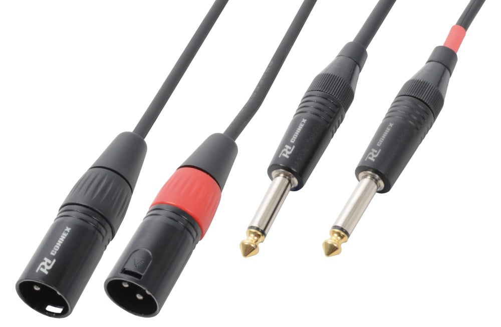 CX64-3 Cable 2 x XLR Male -2 x 6.3 Mono 3m